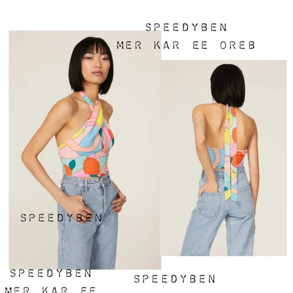 Bundle STAUD Kai Twist Halter Crop Top - Picture 2 of 6
